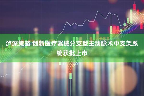 泸深策略 创新医疗器械分支型主动脉术中支架系统获批上市